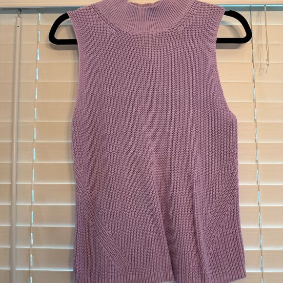 NWOT Loft Lilac Knit Sleeveless Mock Neck Tank (Size: M) - Picture 1 of 3